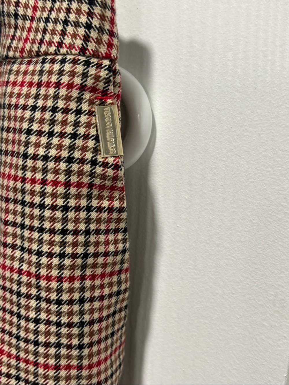 Tommy Hilfiger Brown Glen Plaid Cropped Slim Pants - Picture 3 of 14